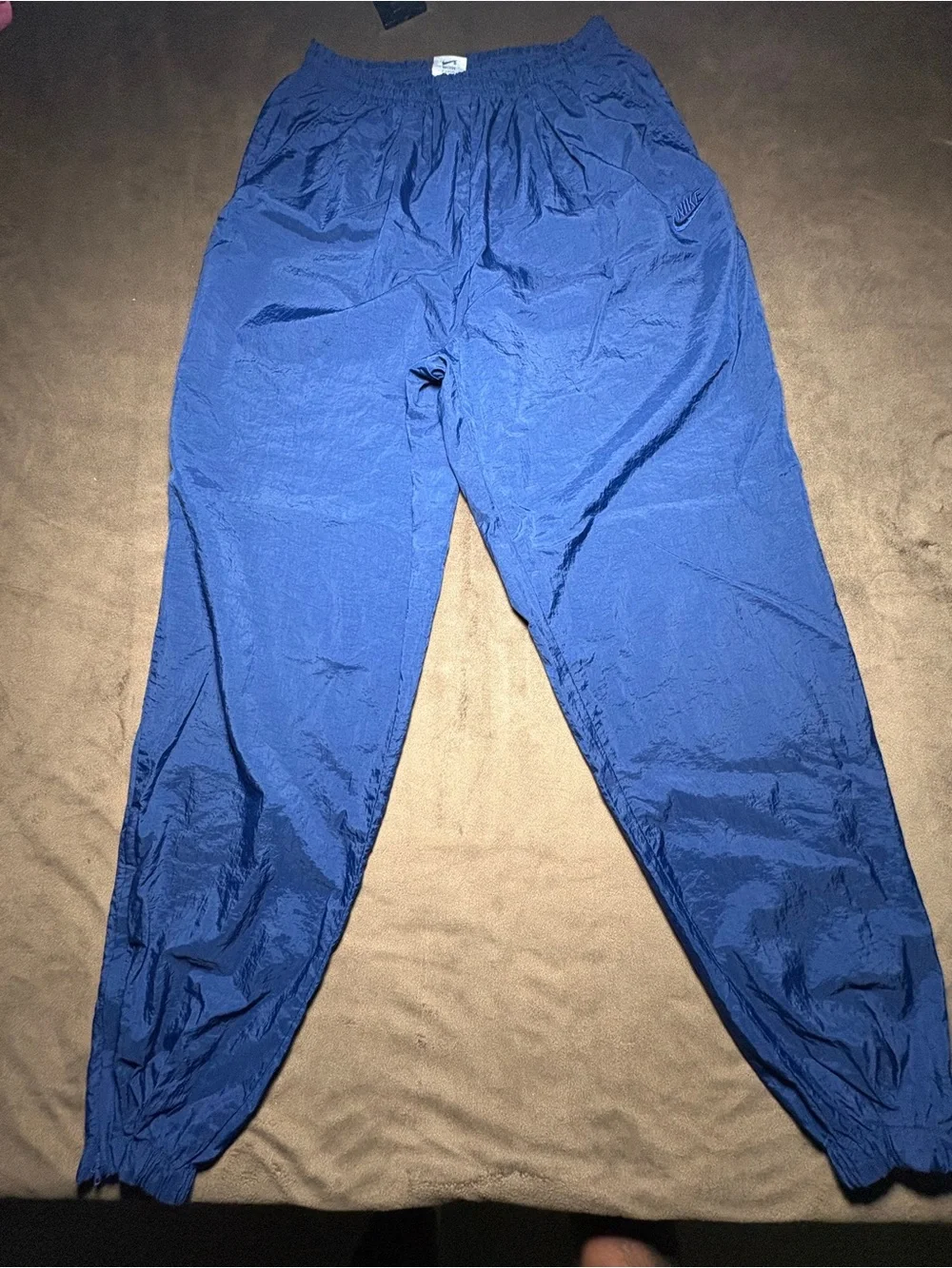 Nike Vintage Blue Nylon Track Pants – Size Medium